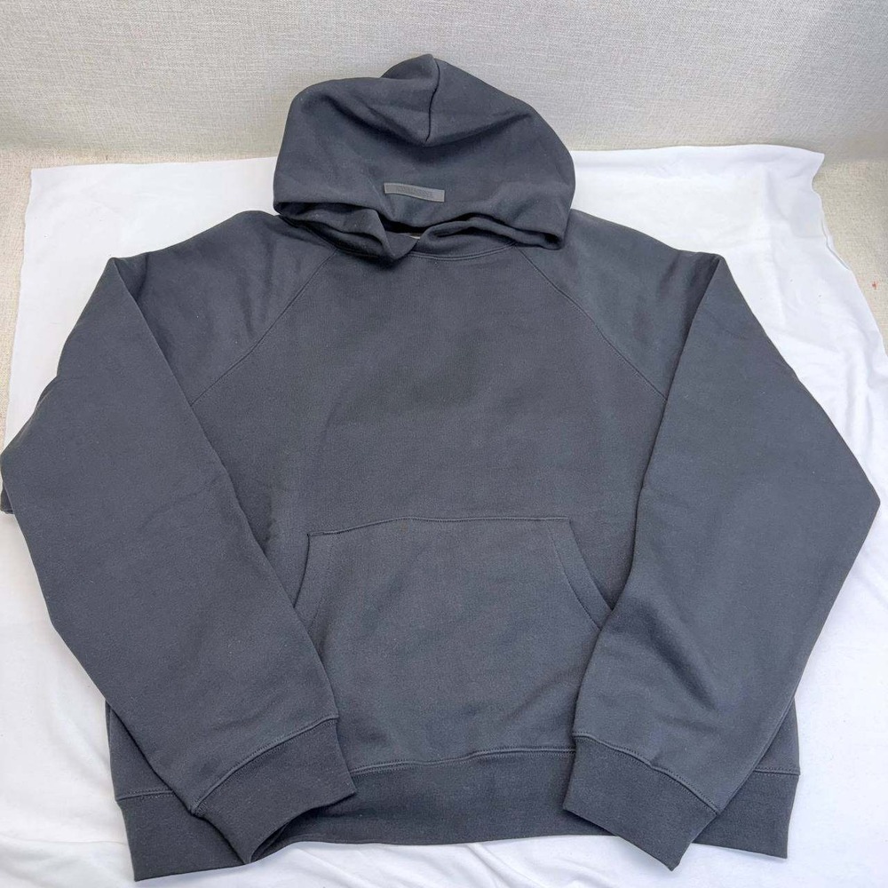Fear of God Essentials Hoodie Black XS Pullover Logo Streetwear Sweatshirt